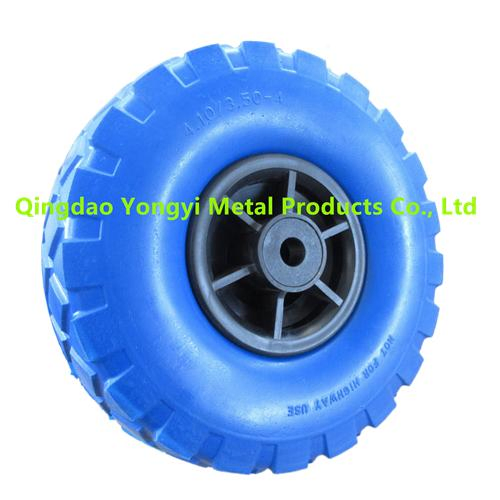 3.00-4 Polyurethane PU Foam Filled Tire Toy Car Rubber Wheel with Plastic Rim for Wagon Trolley