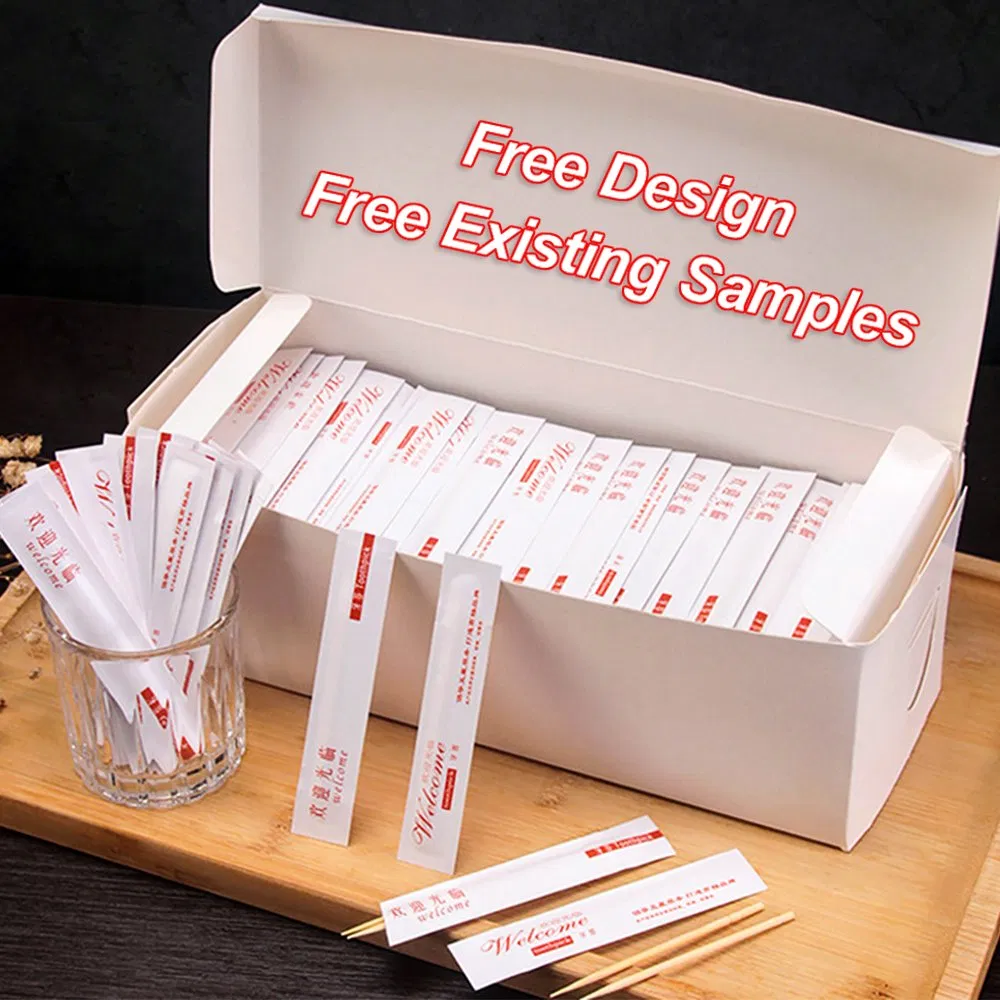 Custom Single Packed Toothpicks Disposable Individually Wrapped Bamboo Birch Wooden Mint Toothpick for Restaurant