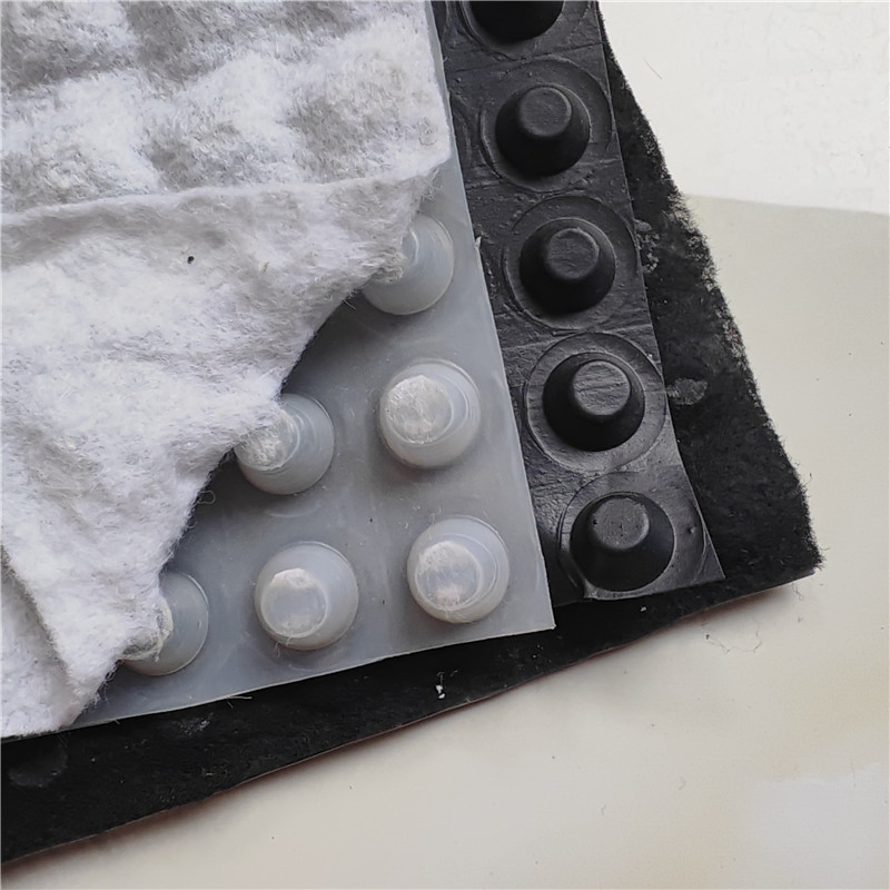 Geocomposite Drain Black Color Dimpled Plastic Drain Sheet for Underground Waterproofing