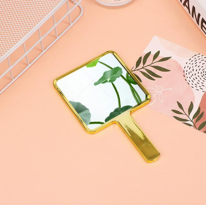 Metal Color Golden Silver Small Square Hand Mirror Handheld Makeup Mirror Custom