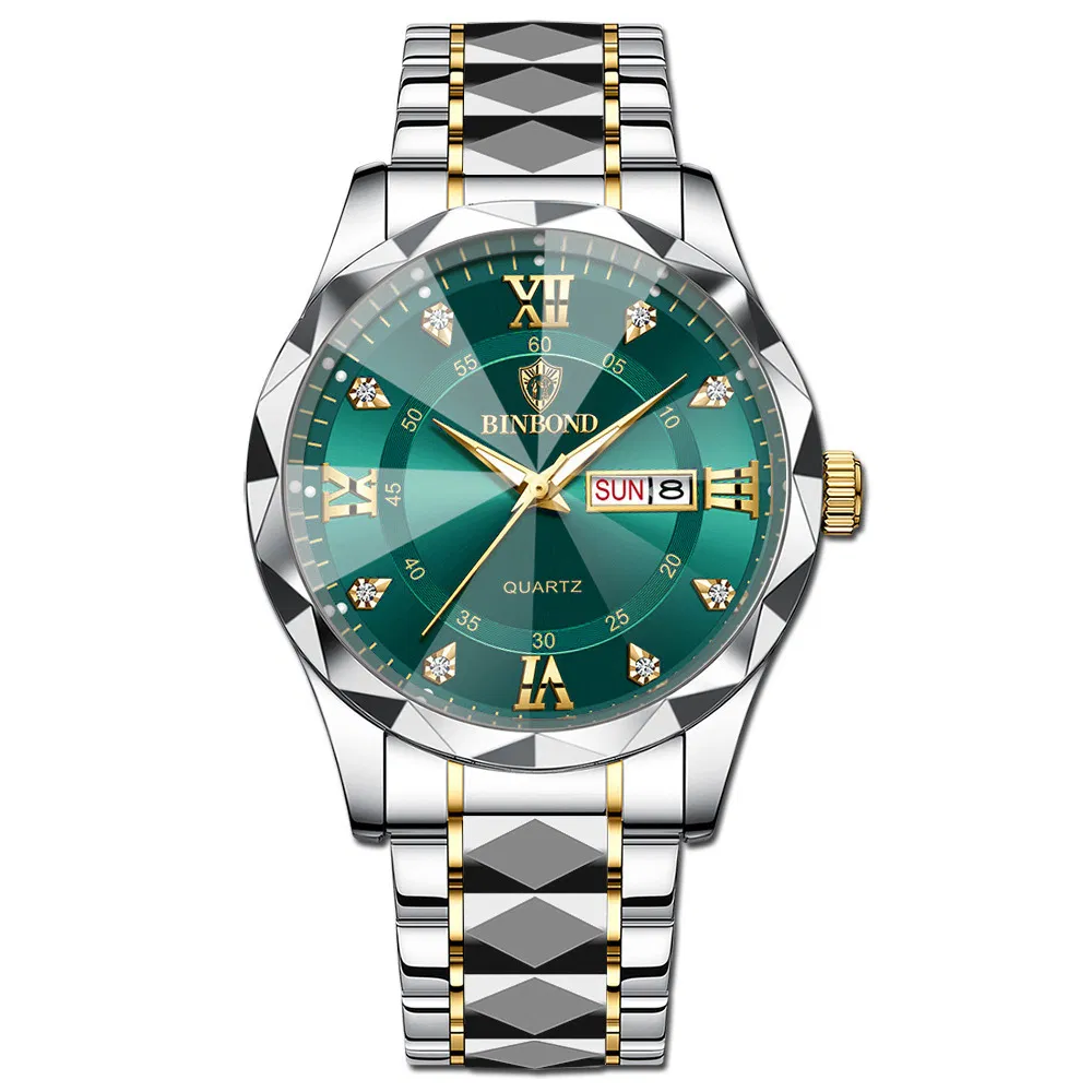 Binbond B2521 Men Style Steel Band Business Waterproof Fashion Quartz Watch