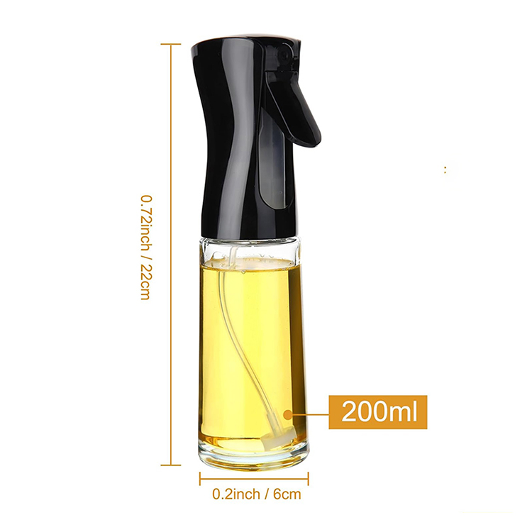 200ml Empty Cooking Glass Oil Dispenser Bottle Refillable Clear Oil Sprayer Bottles