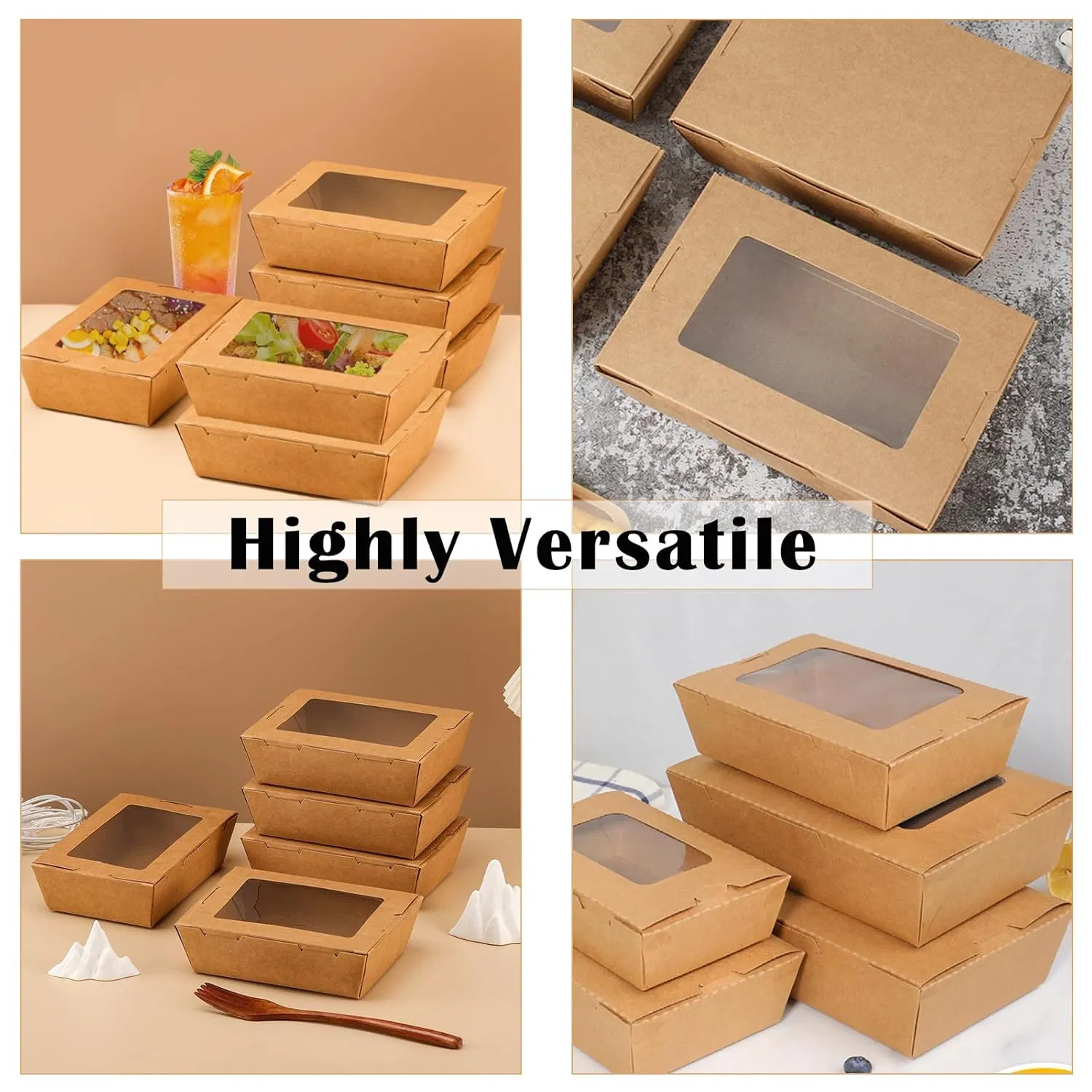 Wholesale Disposable Fast Food Take Away Food Packaging Box with Window