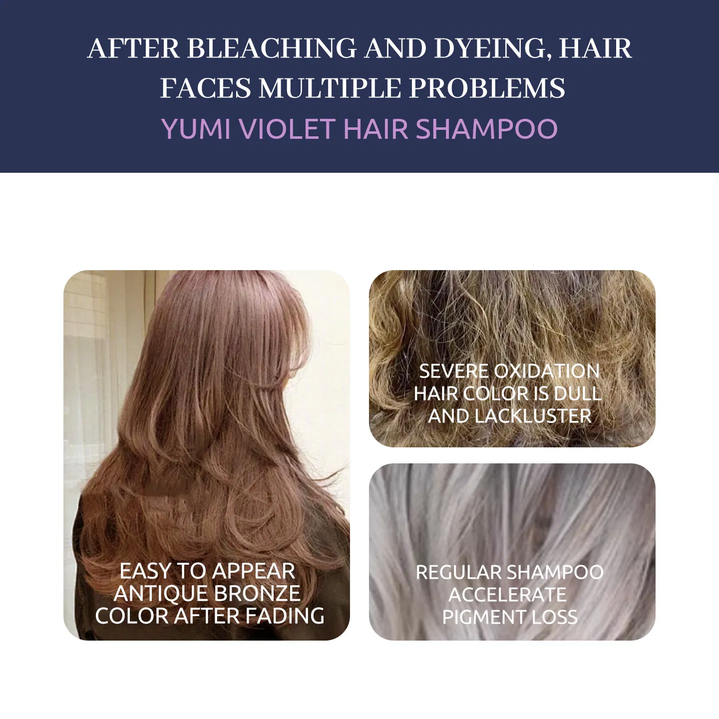 Customized Factory Private Label Purple Hair Care Color Removal Shampoo Anti Yellow