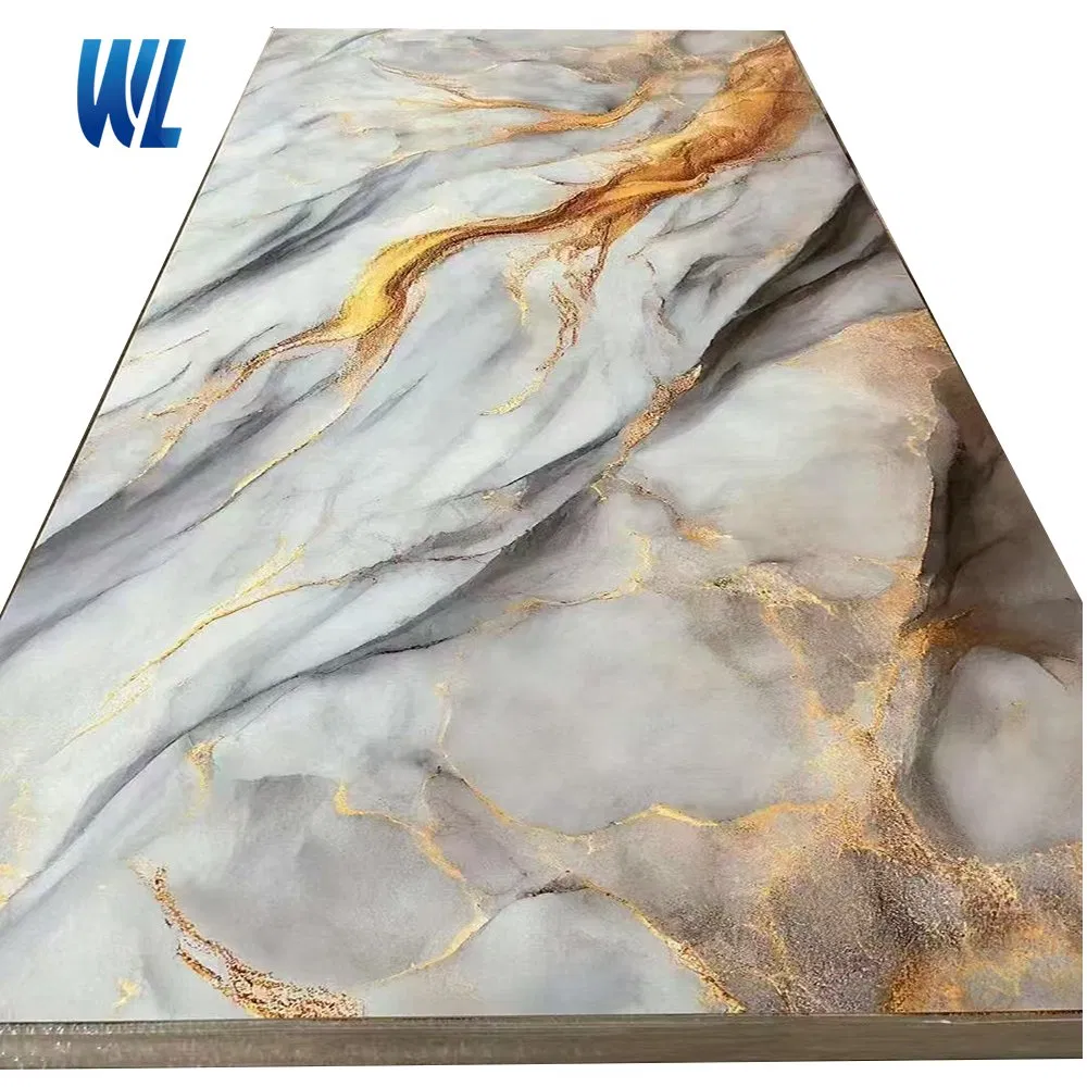 Factory Good Price B1 Fireproof Waterproof Building Material UV Marble Board PVC Wall Panel Spc Wall Panel PVC Marble Panel
