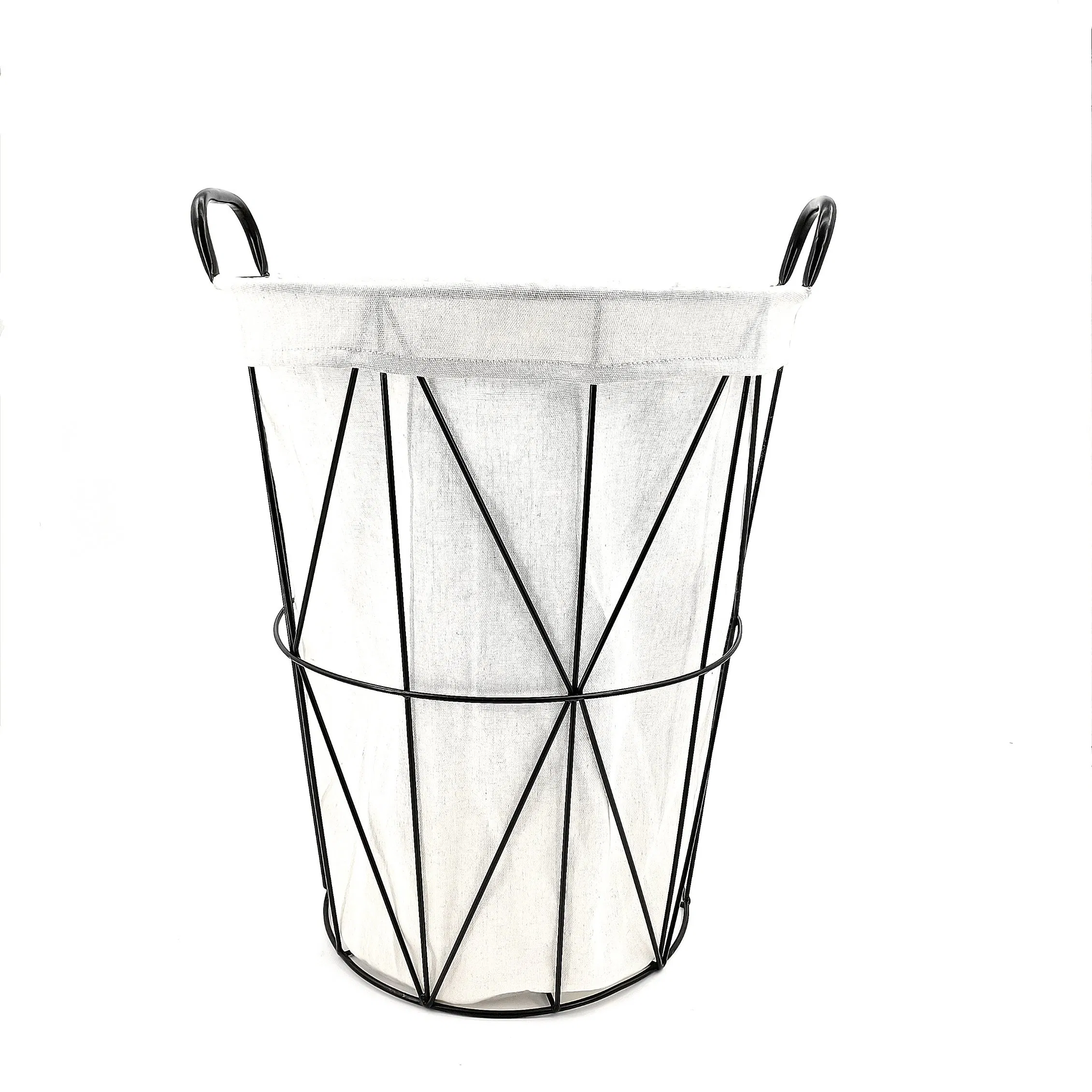 Bathroom Large Storage Metal Wire Mesh Stackable Laundry Hamper Dirty Clothes Storage Basket with Lid Removable Bag Organizer