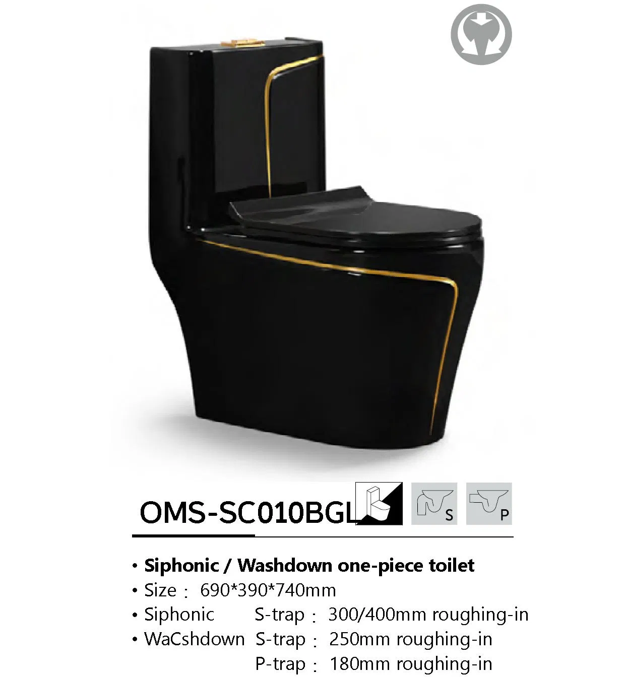 Water-Saving Eco-Friendly One Piece Toilet with Modern Design