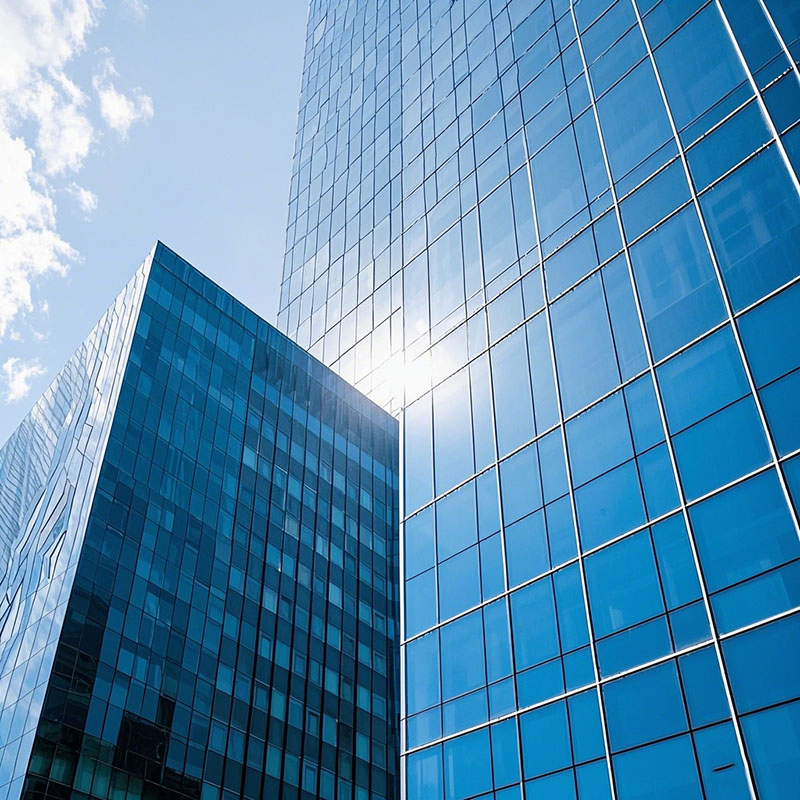 Glass Office Building Exterior Building Semi-Hidden Frame Aluminum Alloy Glass Curtain Wall