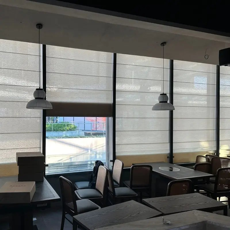 Roman Shade Cord Lock Sunscreen Roller Blind Fabrics Lace Roman Shades