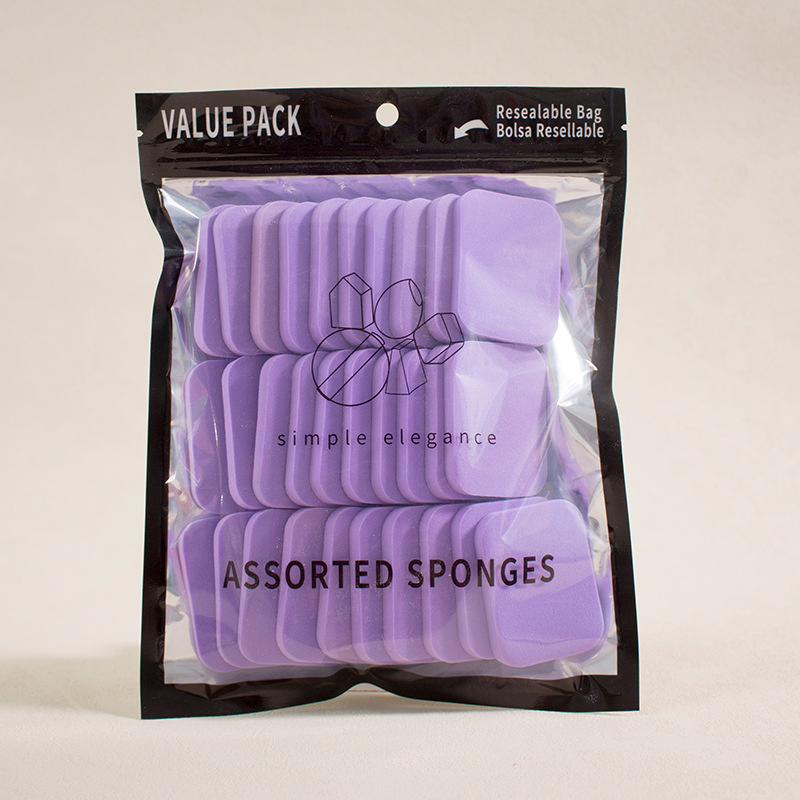 Factory Directly Sell Square Makeup Puff Wholesale 30PCS Non-Latex Makeup Kit