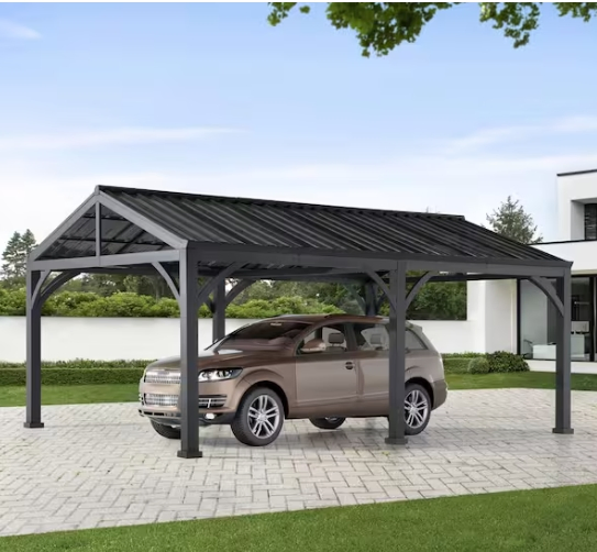 Metal Carport China Factory Hardtop Stainless Steel Material Cantilever-Shade-Carport