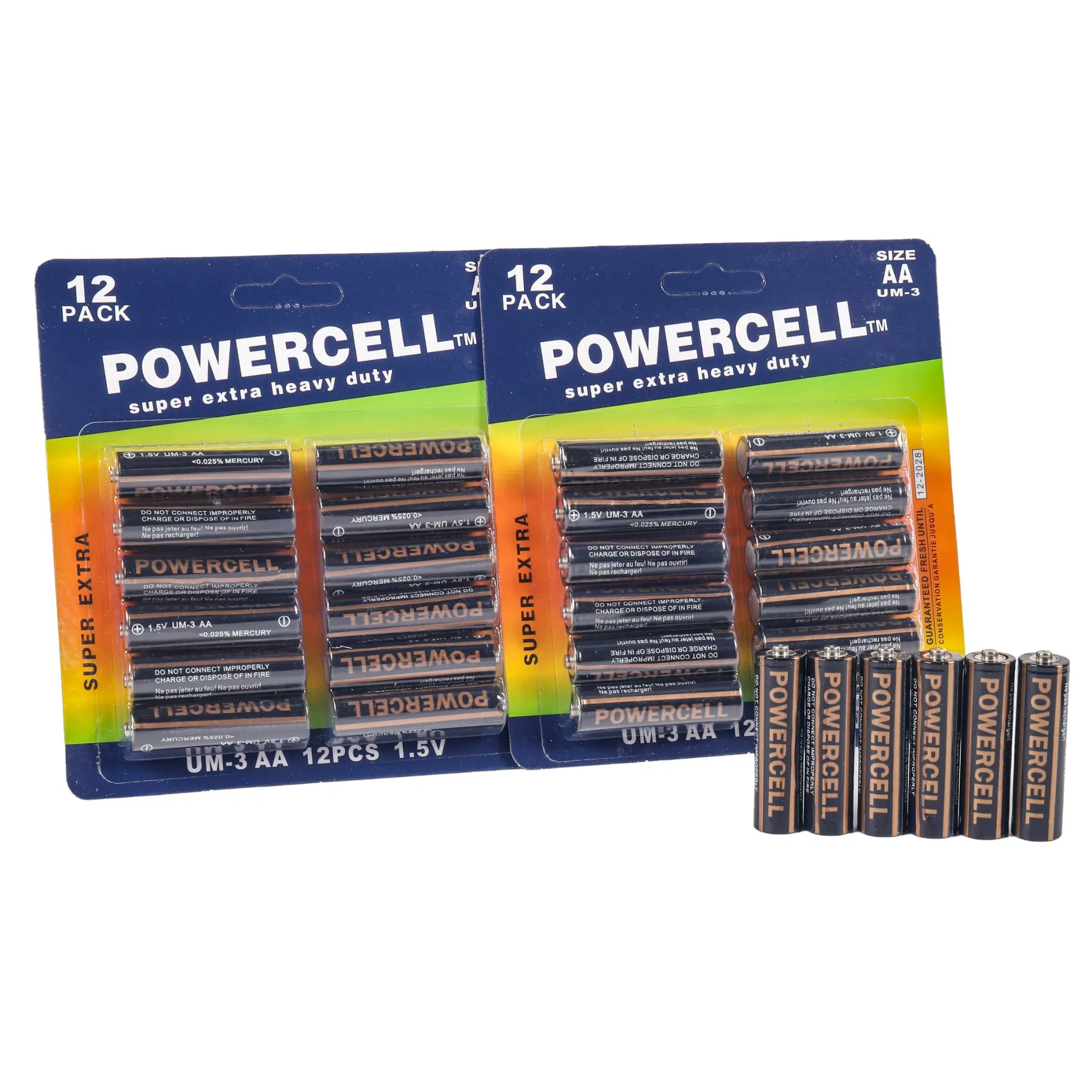 R6 R03 Zinc Carbon Power Cell Dry Battery