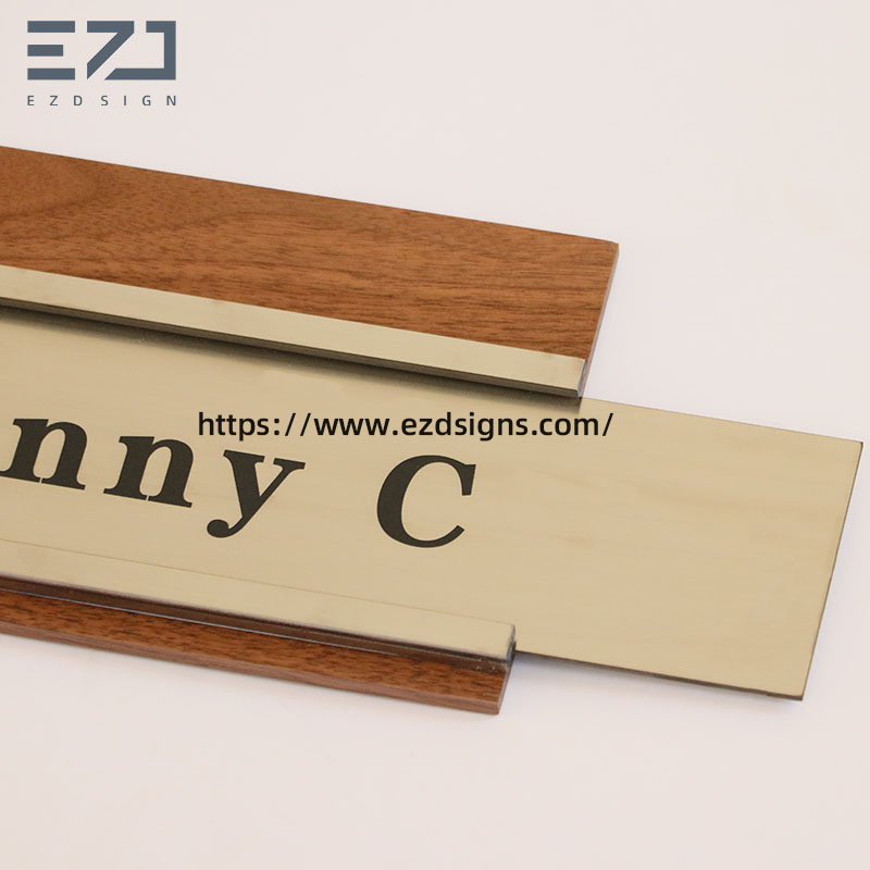 Ezd Custom Slider-in Wooden Door Sign Office Name Plates for Decor