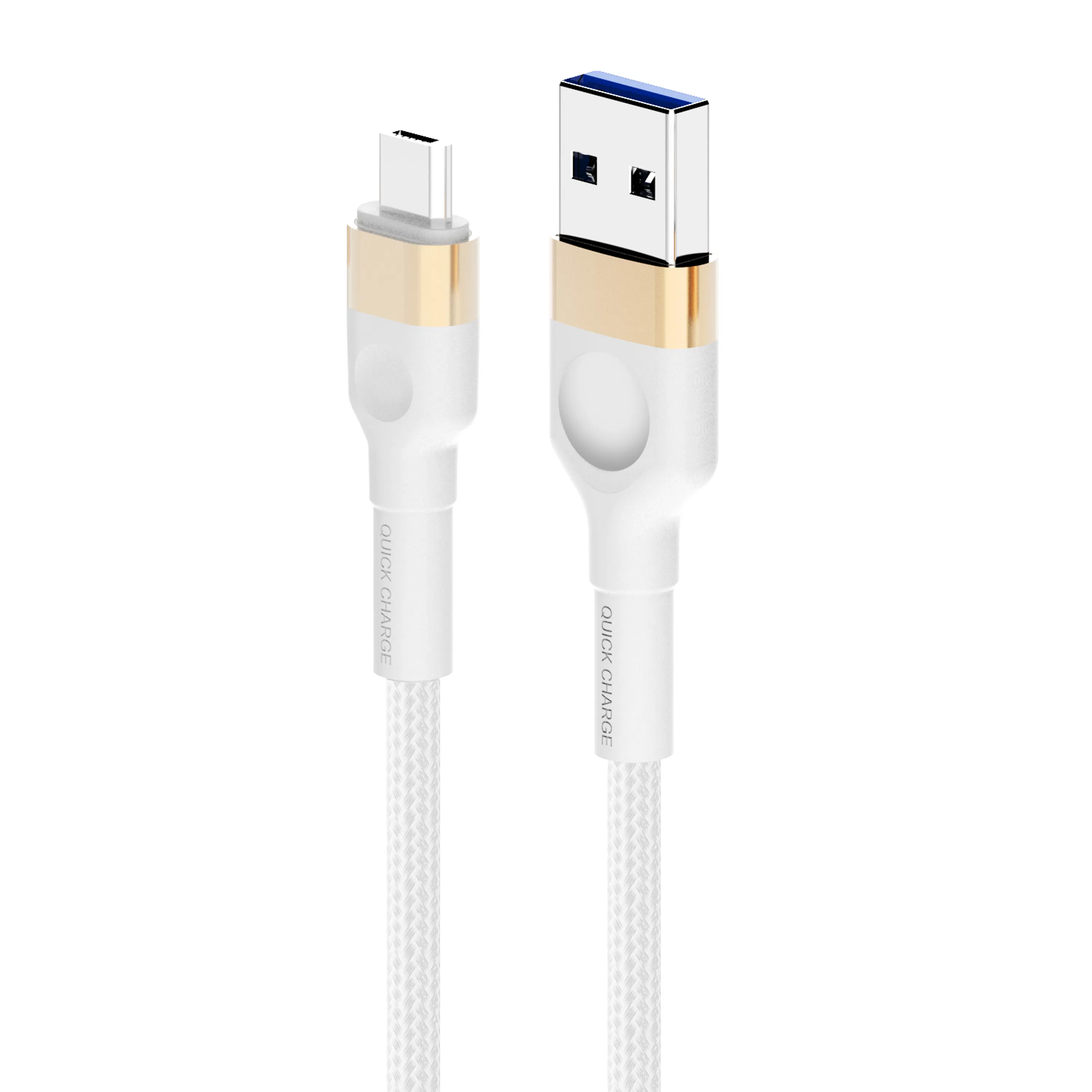 Factory Custom 1m 2m 5V 3A 480Mbps 2.0 USB to Micro, Type C Fishing Wire Fast Charging Cables for Mobile Phone