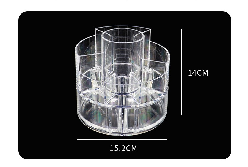 High Transparency Multi-Use Desktop Cosmetic Makeup Storage Holder 360 Degree Spinning