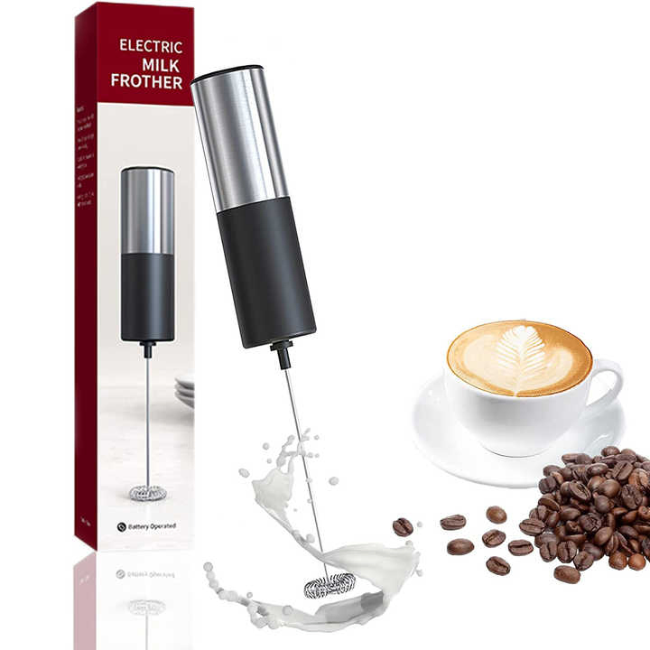 Automatic Hand Electric Milk Coffee Frother Coffee with Stainless Steel Whisk