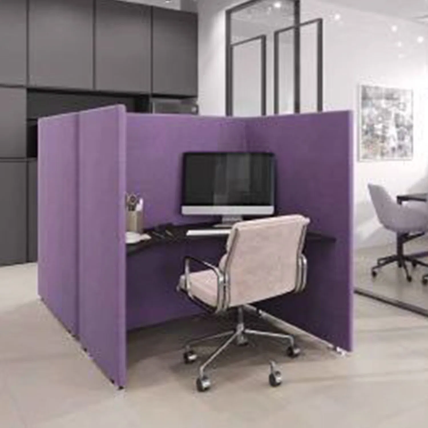 Free Standing Noise Absorption Polyester Fiber Acoustic Screen Movable Privacy Panel