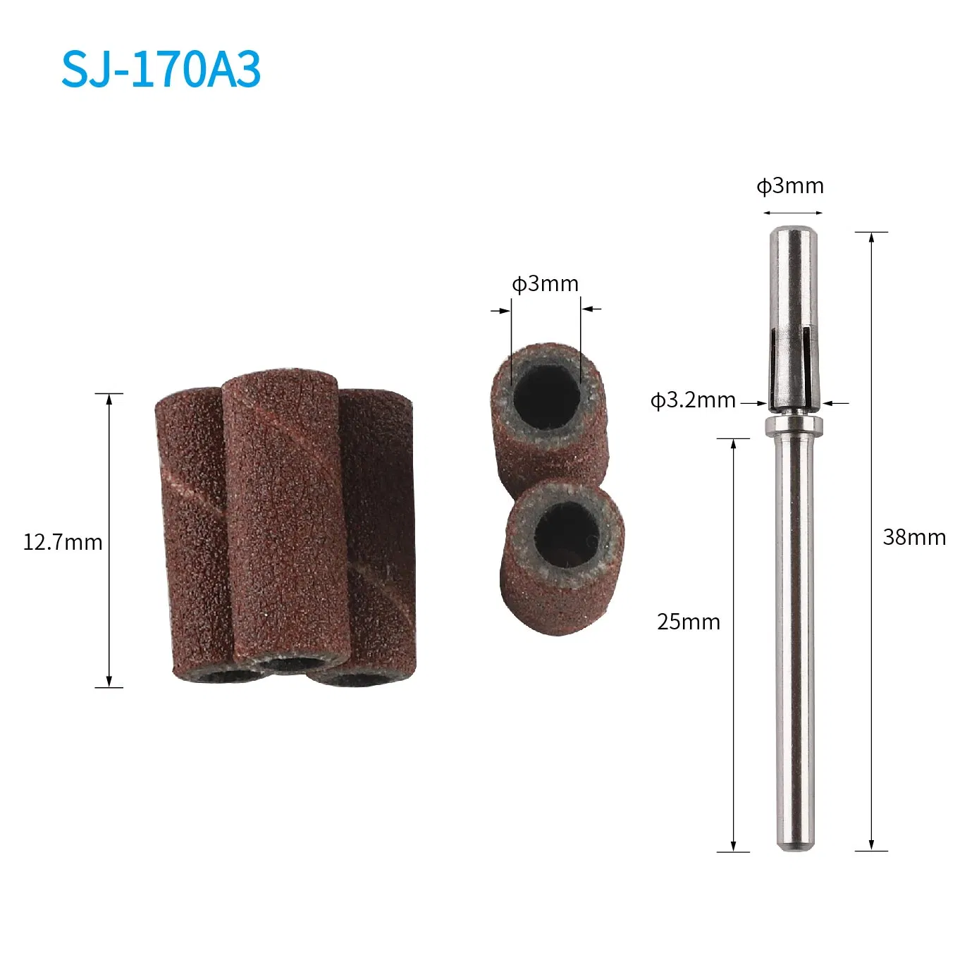 3mm Brown Abrasive New Small Mini Nail Sanding Band