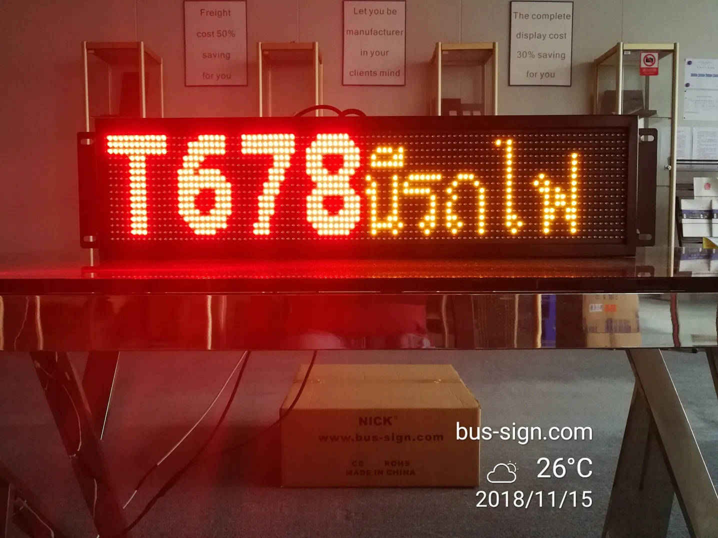 Factory Direct LED Bus Sign with Route & Destination