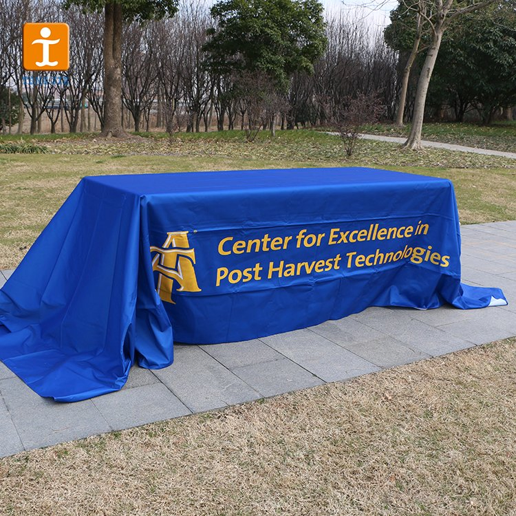 Custom Printed Tablecloth 8FT Advertising Tablecloth Fancy Wedding Polyester Table