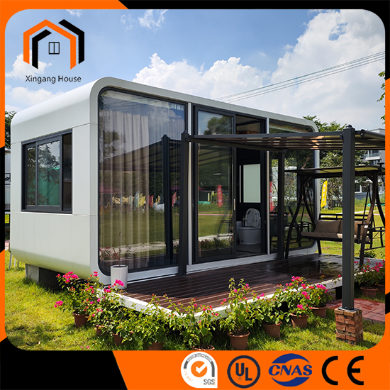 Portable Prefab Movable Luxury Camping House Glamping Pod Garden Pod Modular House Living Capsule House Apple Cabin