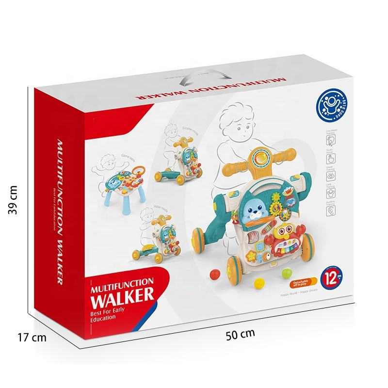 4 in 1 Baby Toys Musical Learning Table and Scooter Baby Walker for Boys and Girls