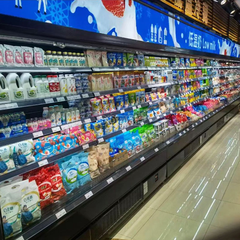 Commercial Supermarket Refrigerator Open Type Multideck Cabinet for Display Beverage Drinks