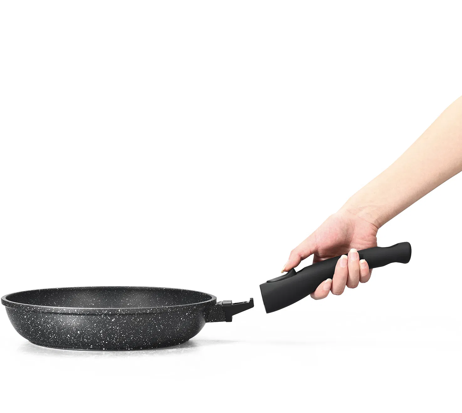 Smoke-Free Die Cast Aluminum Non-Stick Frypan with Detachable Handle