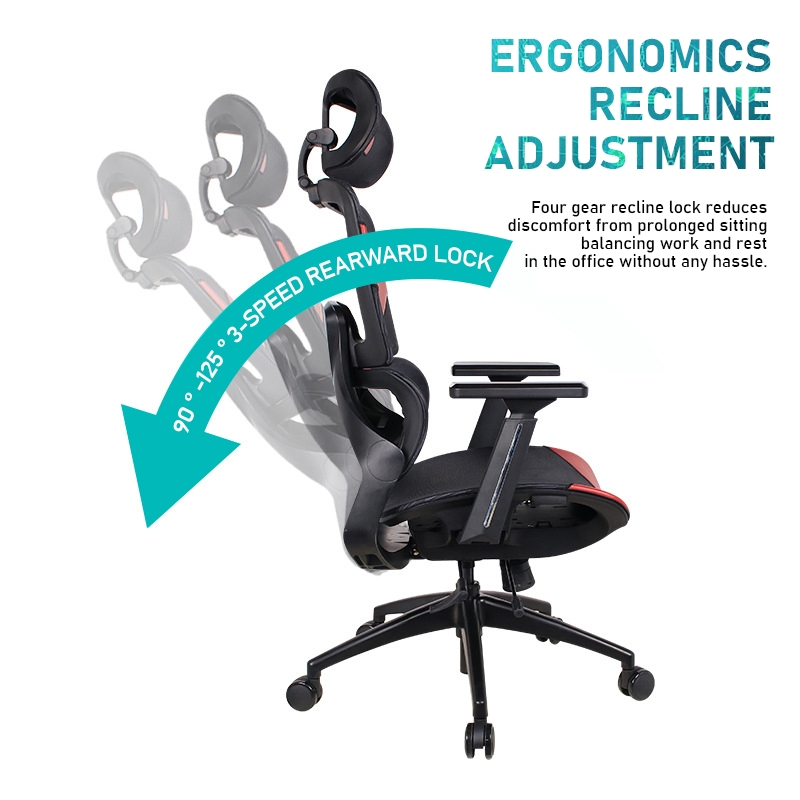 Professional New Design Adjustable Gamer Executive Chair Black Red Custom Ergonomic Mesh PC Gaming Chairs