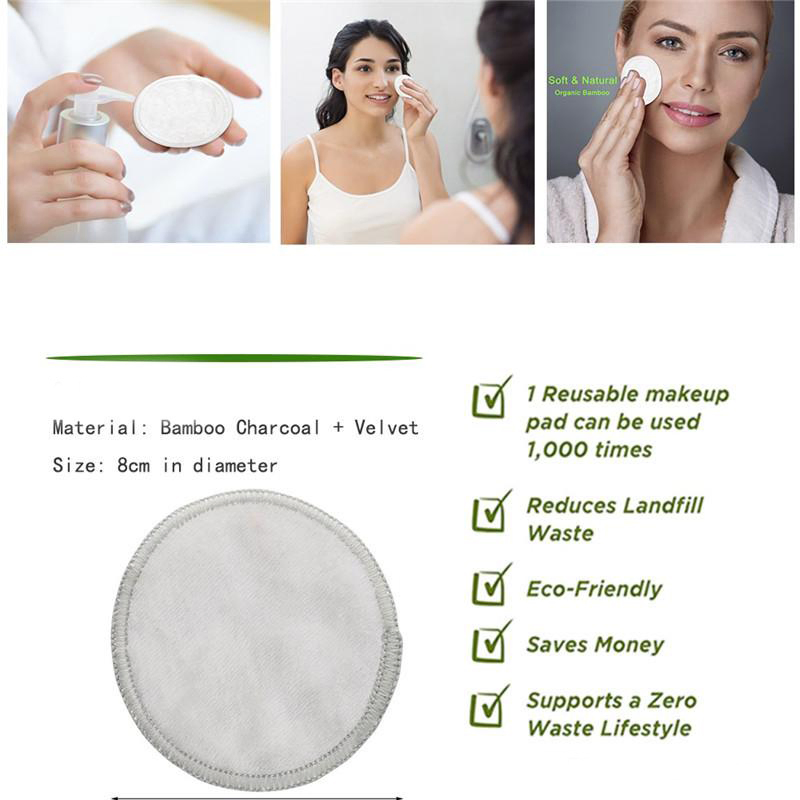 Wholesale Facial Reusable Make up Remover Pads Tower Cloth Microfiber Bamboo Fiber Cotton Makeup Remover Pad with Wash Net Bag
