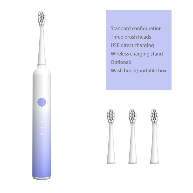 OEM Cheap Adult Sonic Electric Toothbrush Gradient Color Wireless Charging 6 Modes with CE, RoHS