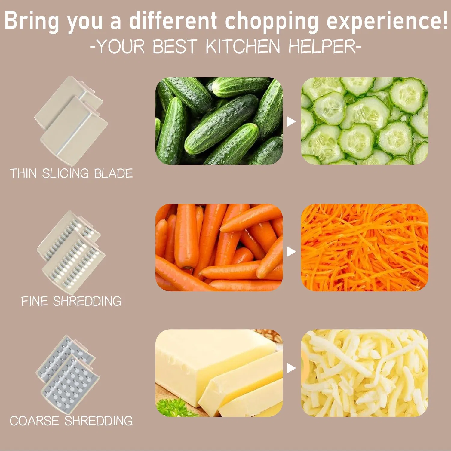 Ротационная тёрка для сыра и овощей с 3 лезвиями