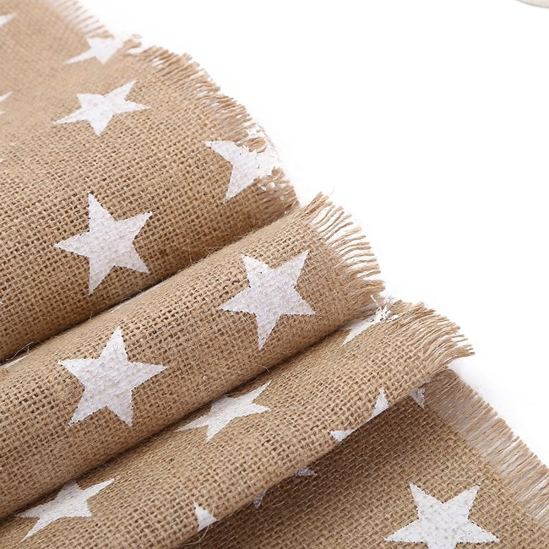 Eco-Friendly Burlap Table Runners Hot Stamping Printing Dyed Jute Table Runners for Home Party