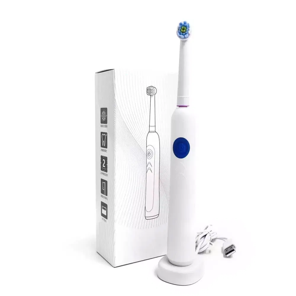 Jssan Js301 Rechargeable Waterproof Ipx7 Foldable an Rotating Electric Toothbrush with Round Head