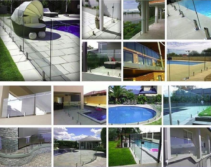 8mm 10mm 12mm Custom Swimming Pool Polished Tempered Glass Fence