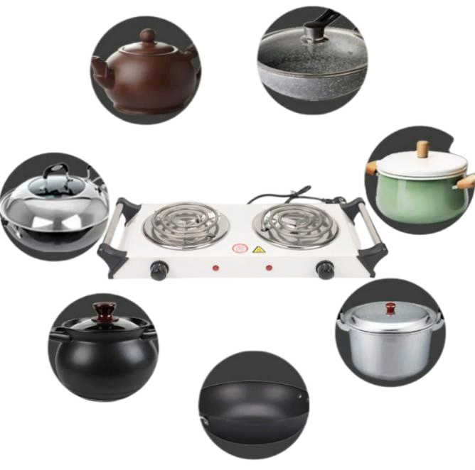Energy Efficient Double Burner Electric Stove for Family Use