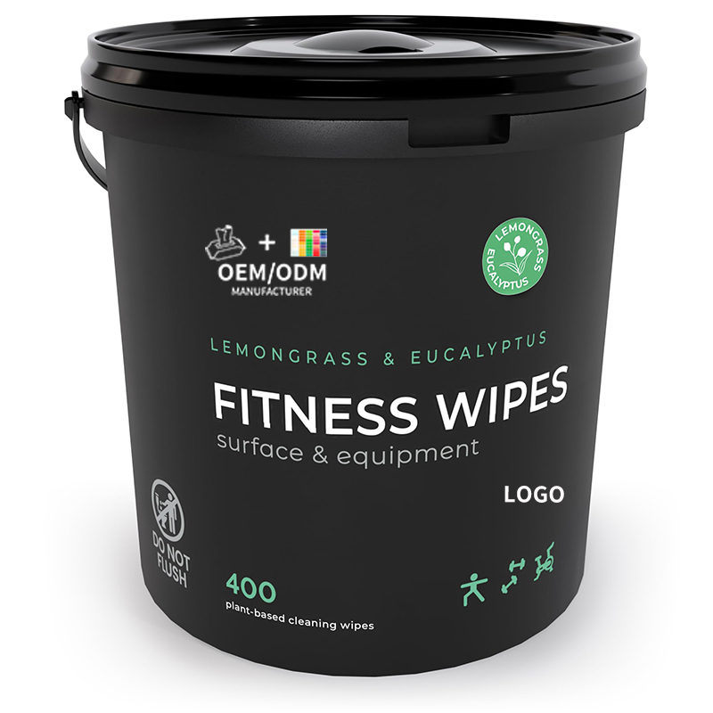 Custom Gym Antibacterial Wipe Large Capacity Bucket Packing Fitness Equipment Cleaning Disinfect Gym Wet Wipes