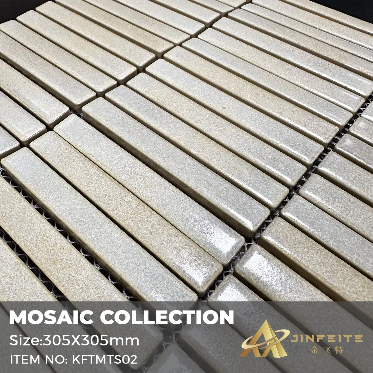 Черная мозаика из фарфора 30x30 мм