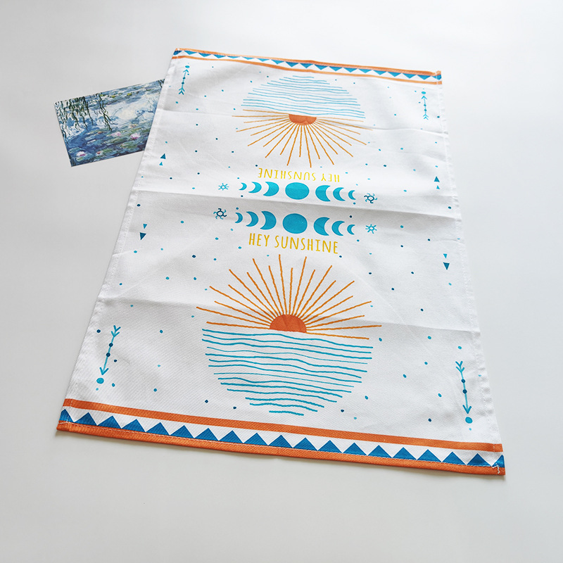 Custom Digital Printing 100% Cotton Kitchen Towel Flour Sack Tea Towel Set