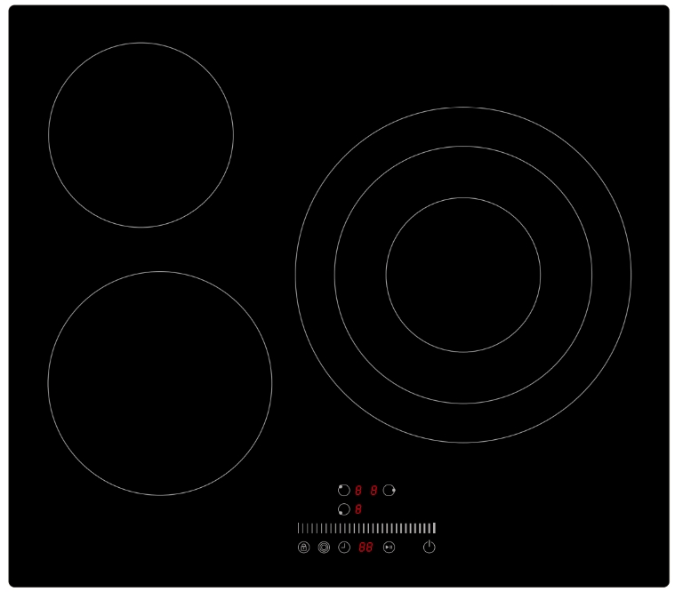 High Power Electric Ceramic Stove Household Kitchen Appliance 3 Burner Infrared Cooker Hob