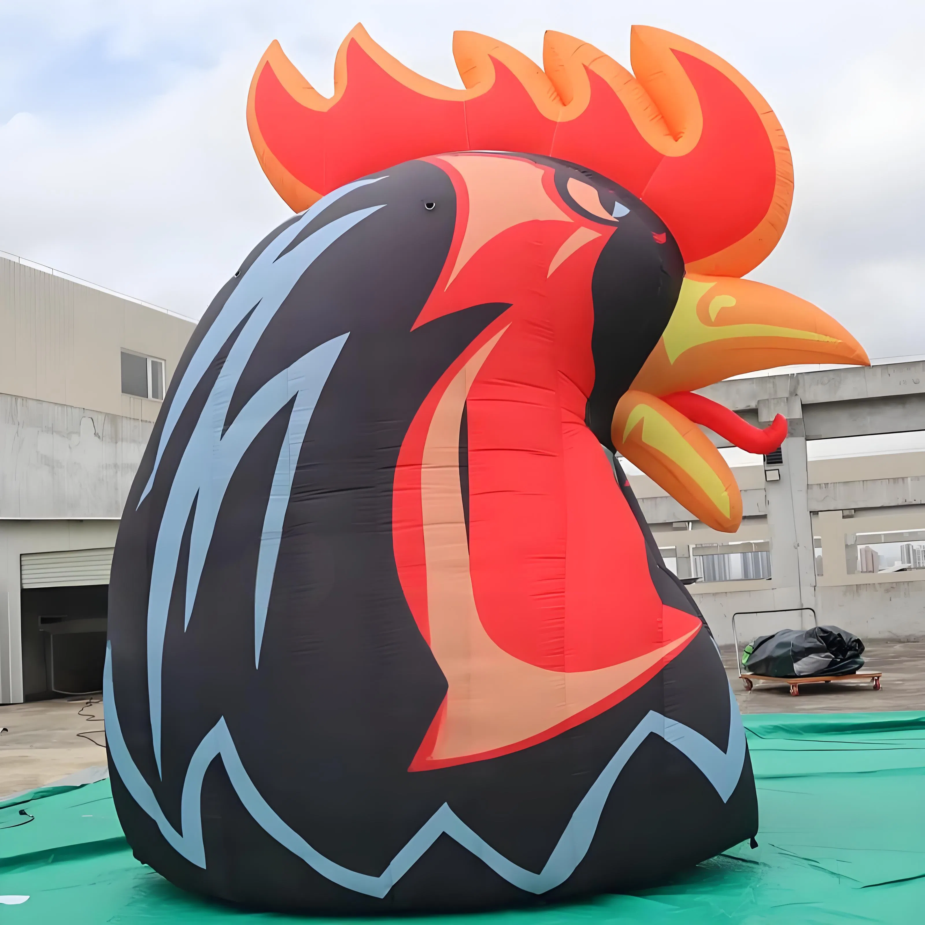 Boyi Custom Logo Printed School Sports Teams Inflatable Mascot Roosters Tunnel