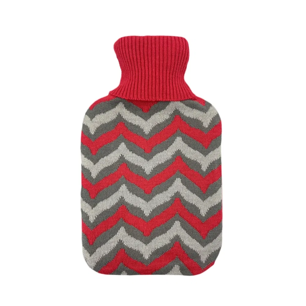 High Quality Classical Colorful 100% Acrylic Knitting Stripe Design Hot Water Bottle Cover