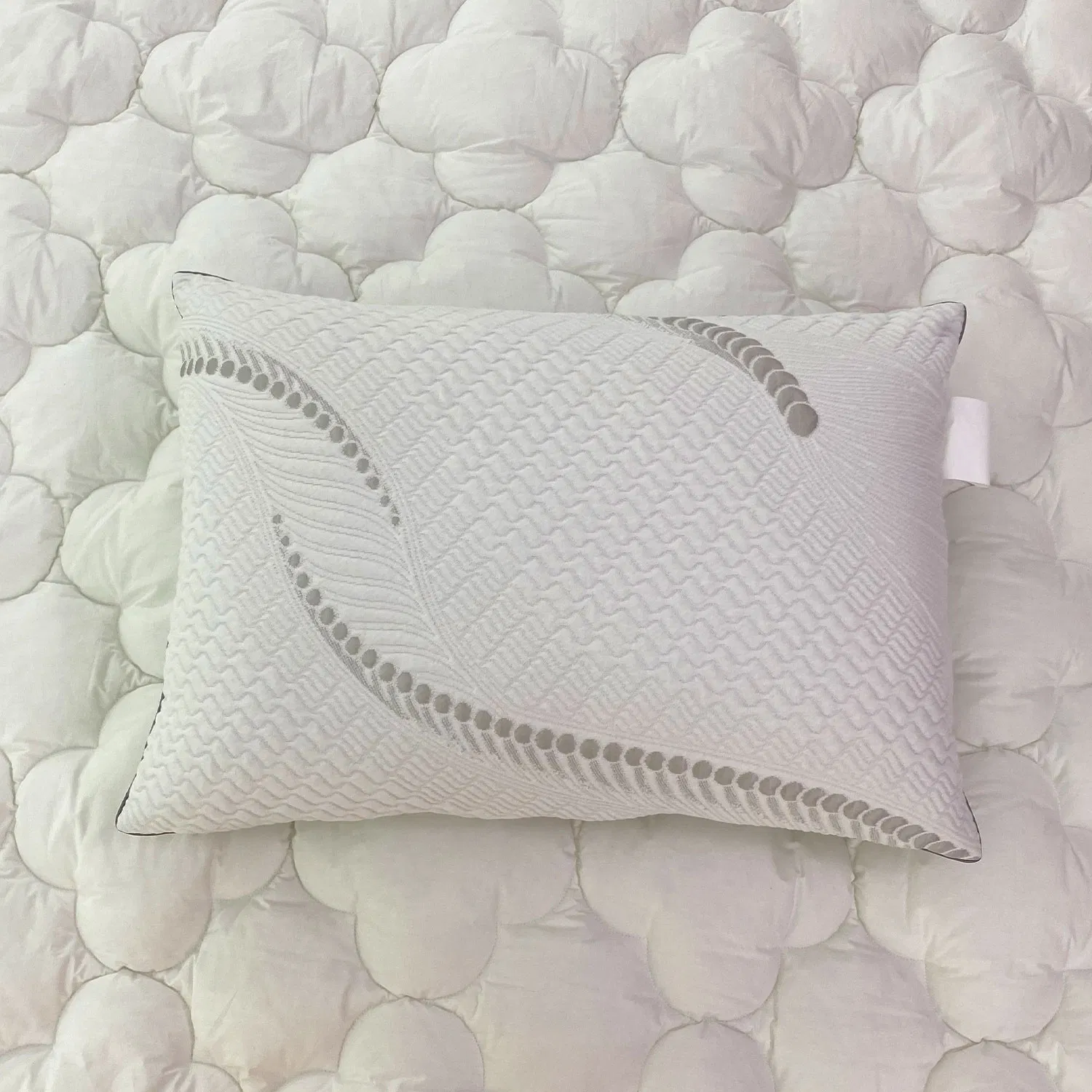 Customized Rectangle Pes Fiber Exquisite Appearance 100% Polyester Airmesh Jacqua Shredded Latex Pillow