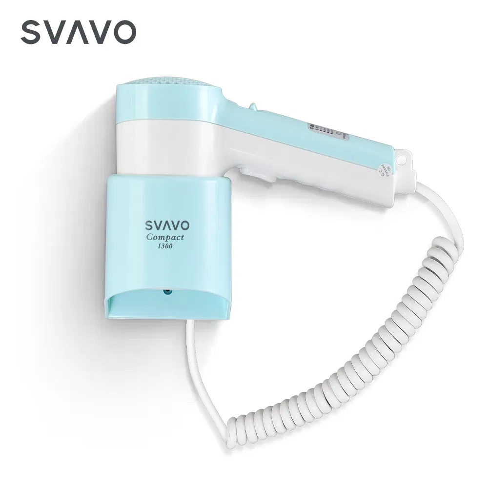 2025 New Design Hotel Bathroom Wall Mounted ABS 1300W Overheat Protection Electric Hair Dryer