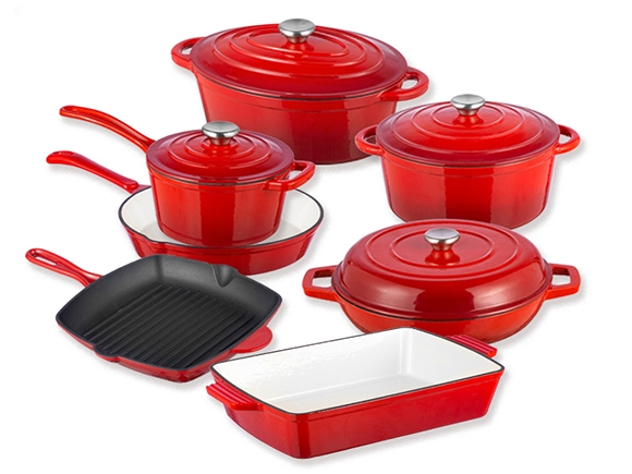 Набор эмалированных кастрюль, 7 предметов