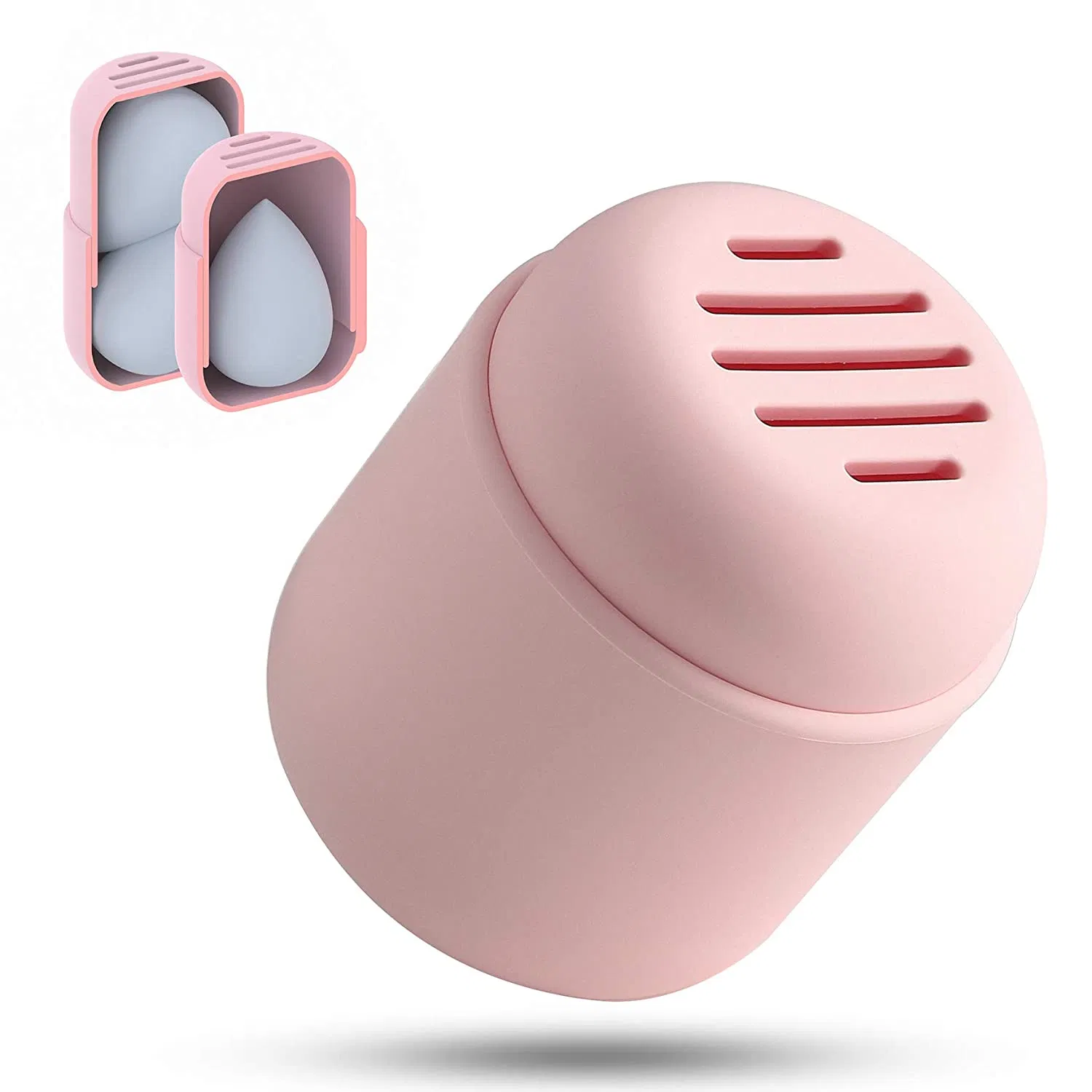 Silicone Travel Case Makeup Puff Ball Protective Carrying Container