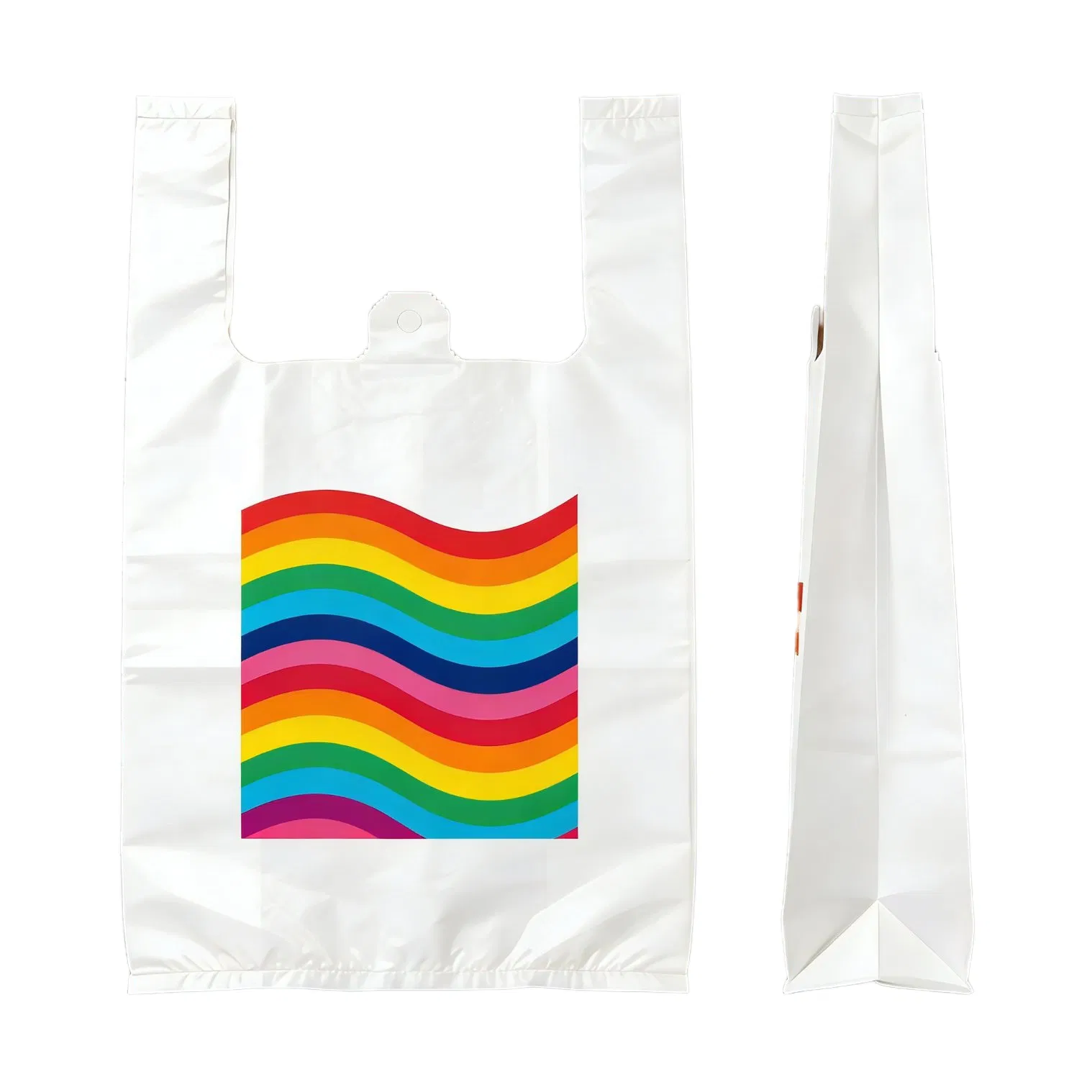 Christmas Vibrant Custom Design Plastic Bags for T-Shirt Vest Shopping