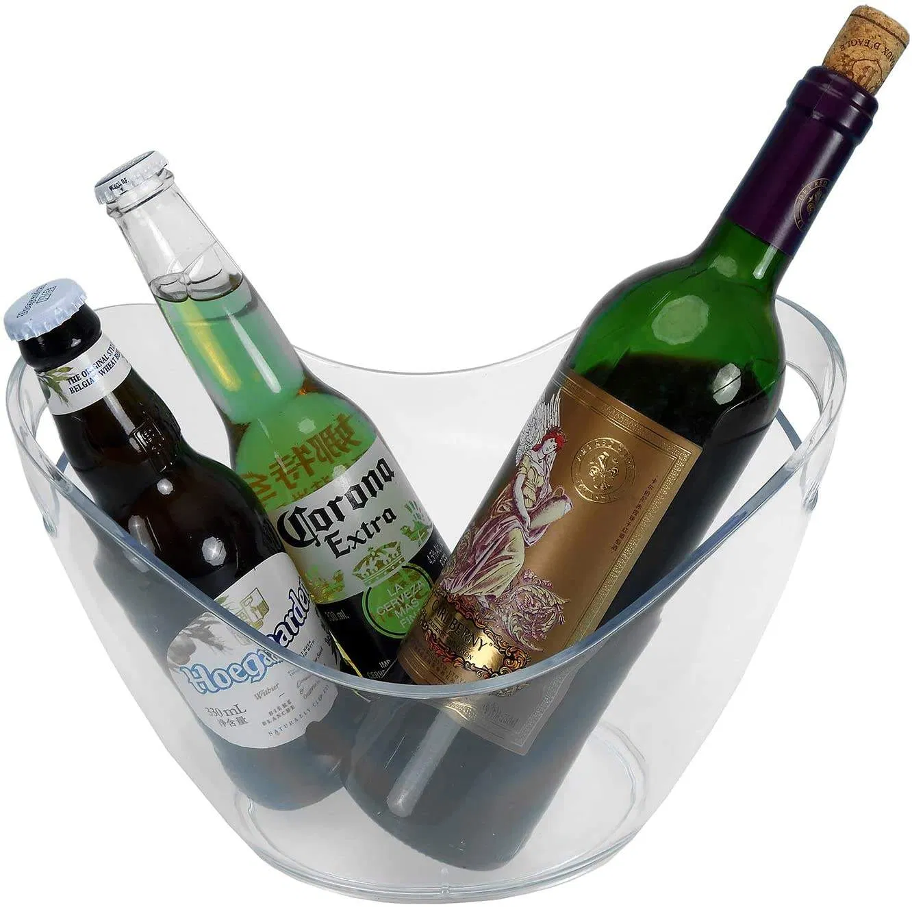 Beverage Tubs White Plastic 3L Cooling Wine Beer Champagne Two Layers Ice Wine Bucket