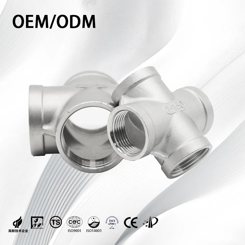 Stainless Steel/Industrial/Customizable Pipe Fittings/Female Threaded/Equal/Reducing/Four Way Cross for Construction