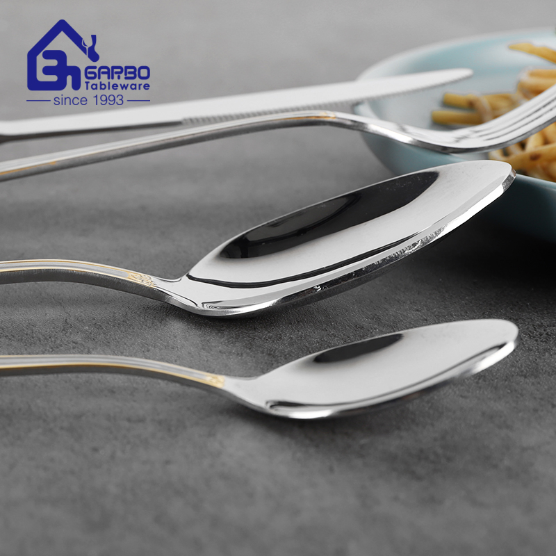 Hot Selling Elegant Gold Plating Handle 24PCS Cutlery Sets Stainless Steel Cutlery Set with Mirror Polish